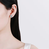 Moissanite Sunflower Stud Earrings in 925 Silver